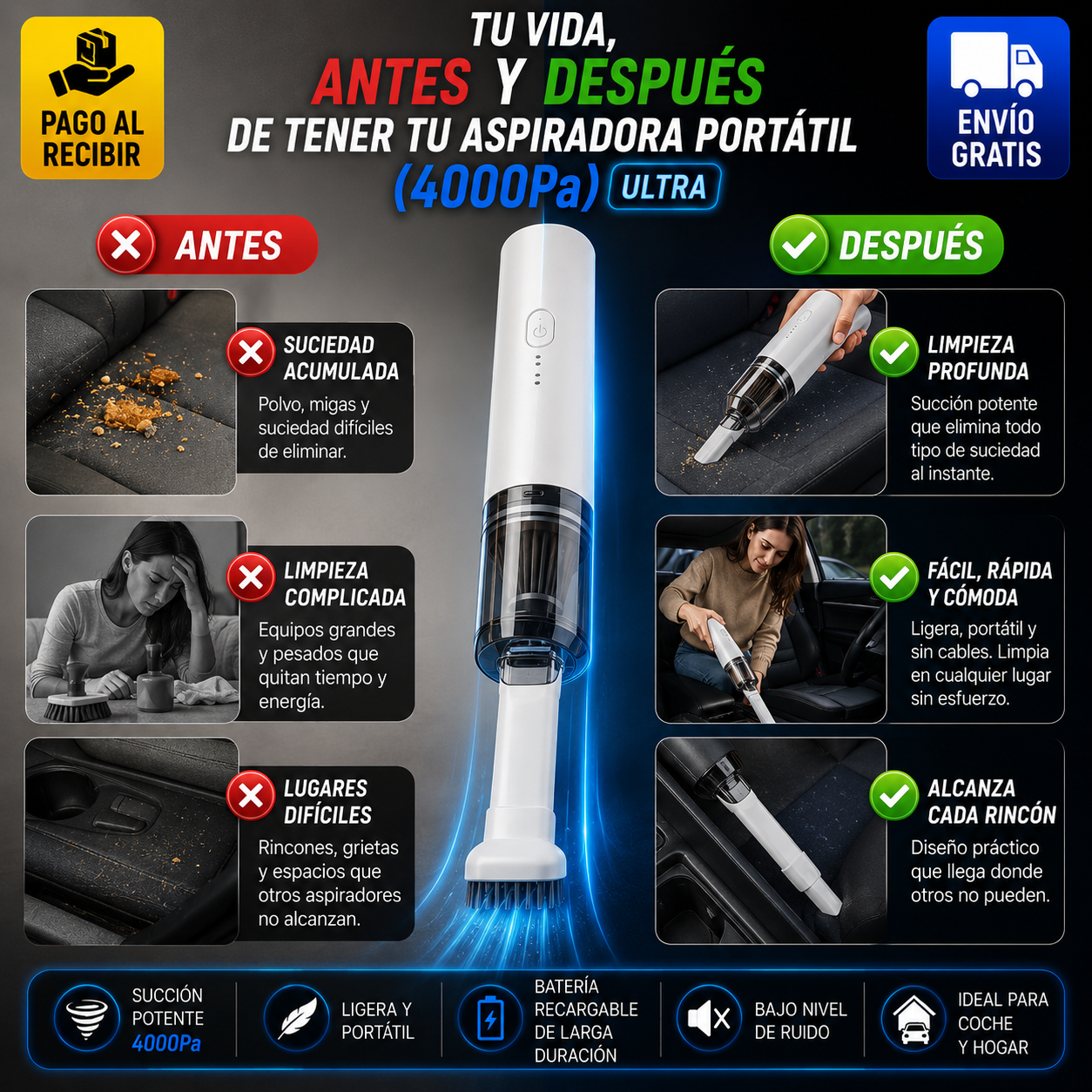 Aspiradora portátil potente