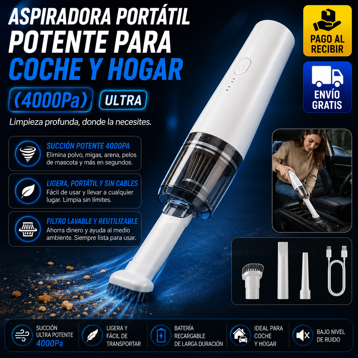 Aspiradora portátil potente