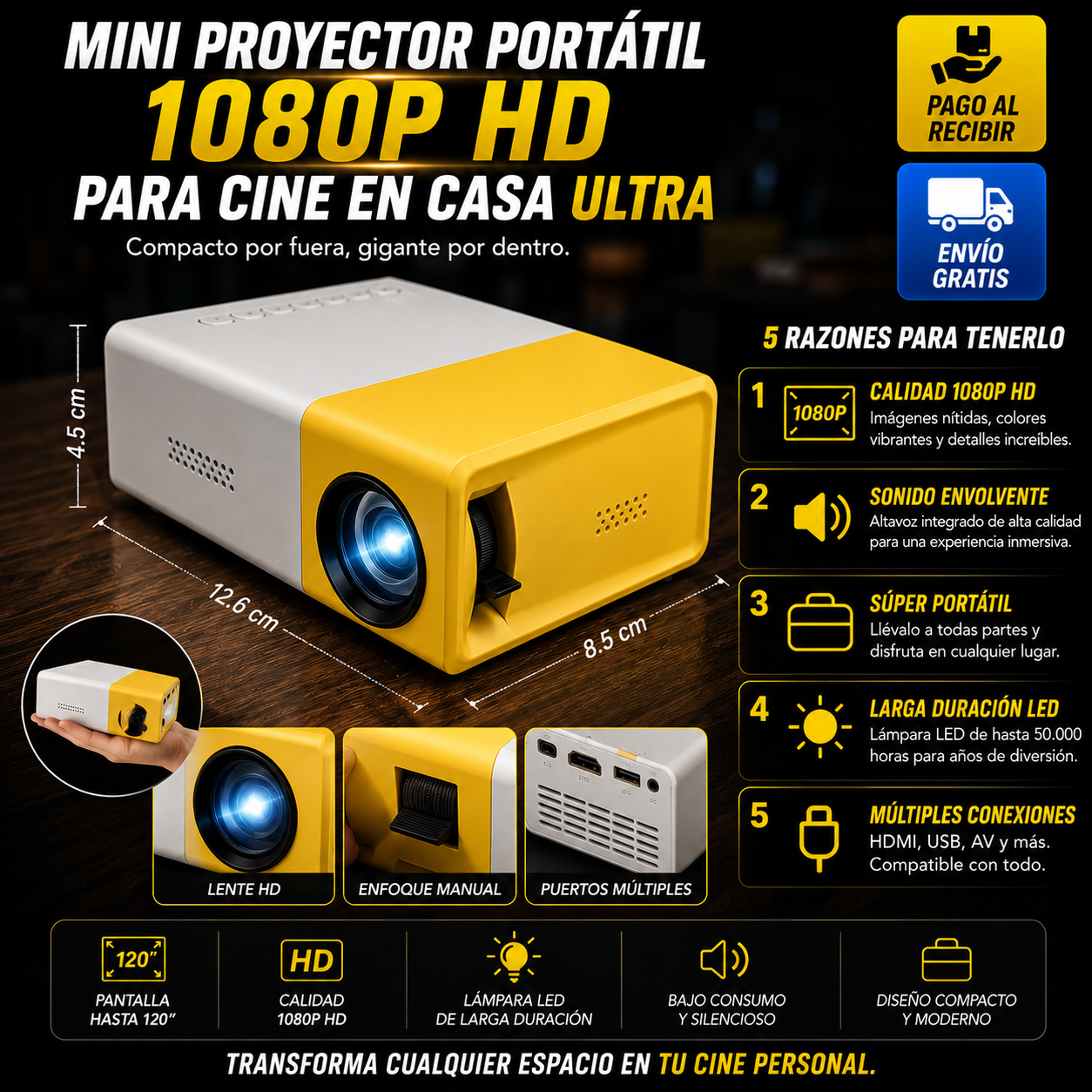 Mini proyector portátil